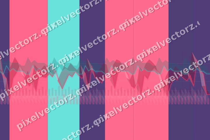 Glowing neon chart background in pink and amber
