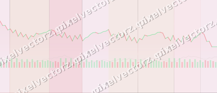 Glowing neon chart background in pink and red