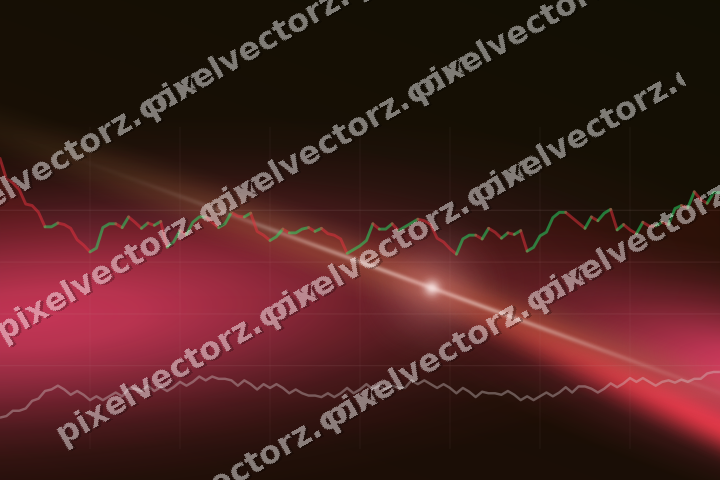 Glowing neon chart background in red and orange