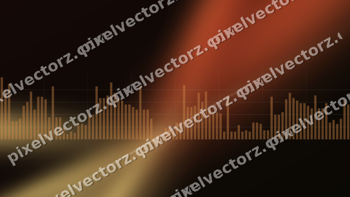 Glowing neon chart background in orange and amber