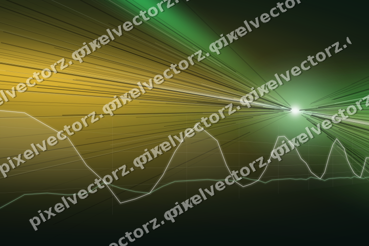 Glowing neon chart background in green and amber