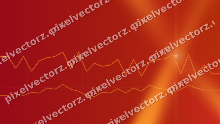 Glowing neon chart background in orange and amber