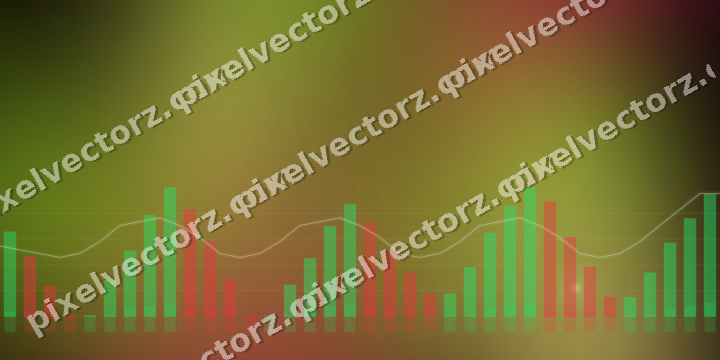 Glowing neon chart background in lime and pink