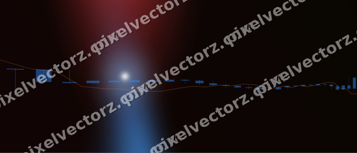 Glowing neon chart background in blue and red