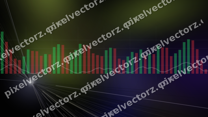 Glowing neon chart background in blue and purple