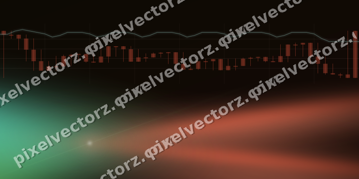 Glowing neon chart background in red and orange