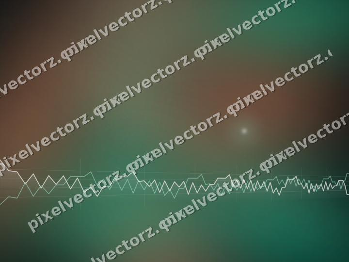 Glowing neon chart background in green and orange
