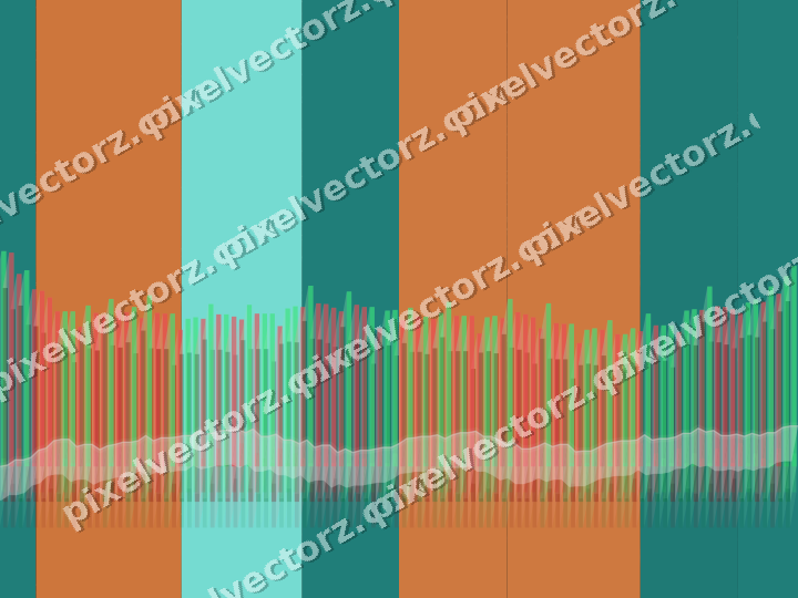 Glowing neon chart background in orange and teal