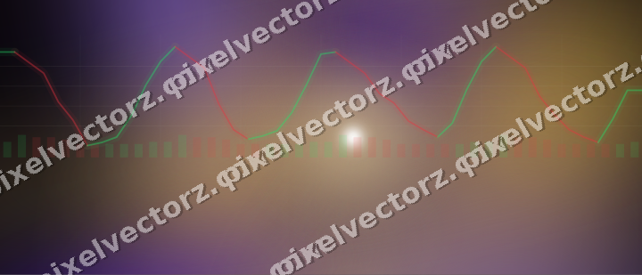 Glowing neon chart background in amber and purple