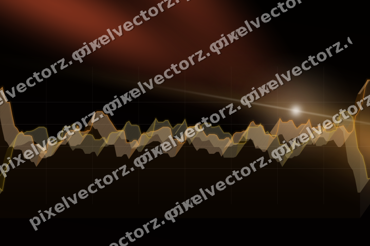 Glowing neon chart background in orange and amber