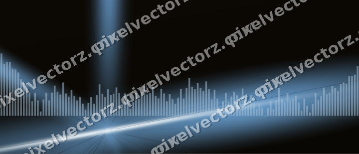 Glowing neon chart background in blue and orange
