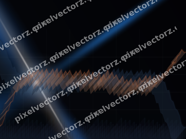 Glowing neon chart background in blue and orange