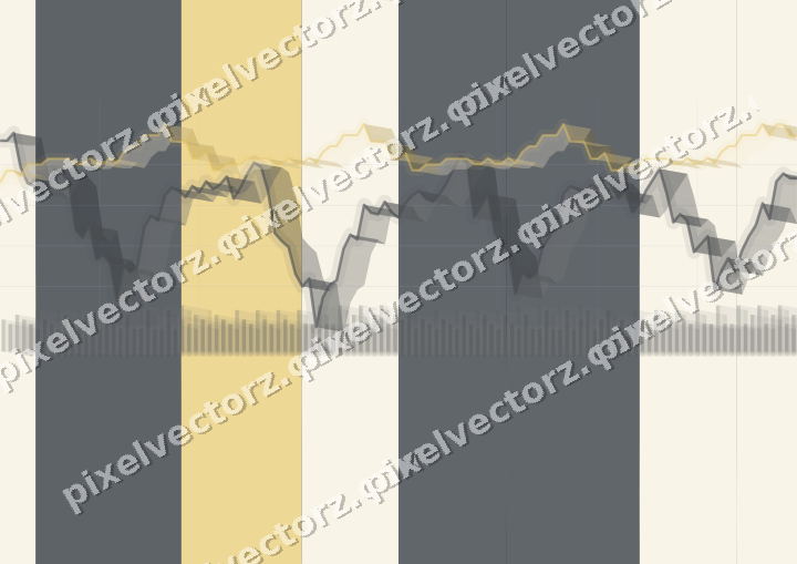 Glowing neon chart background in amber and grey
