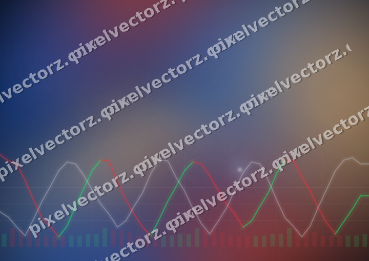 Glowing neon chart background in blue and red