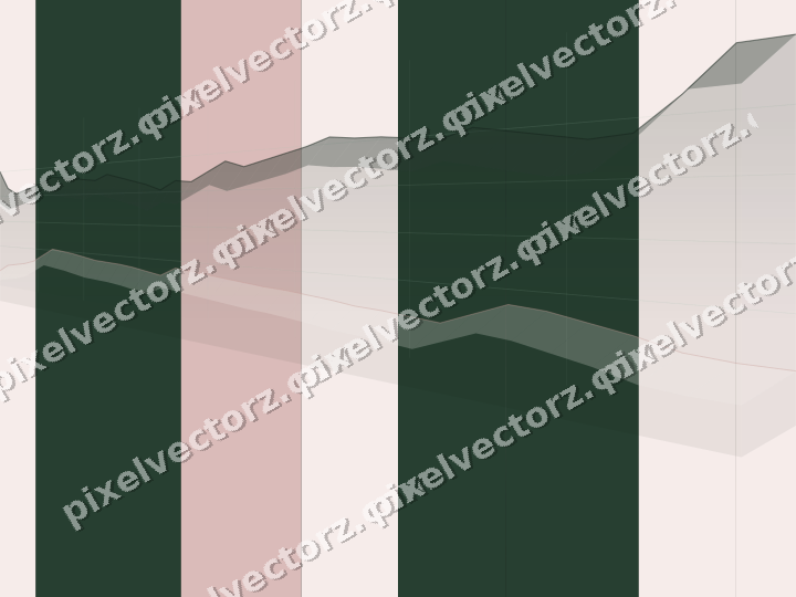 Glowing neon chart background in dark green and red