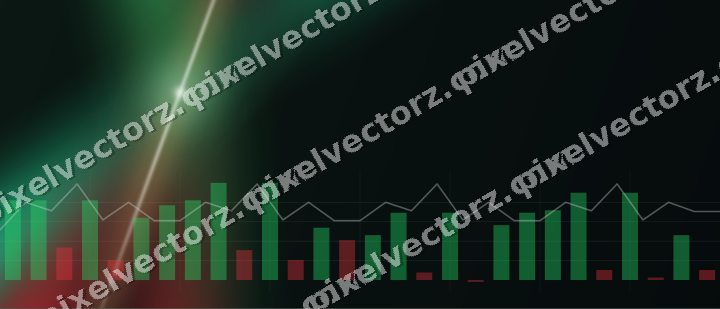 Glowing neon chart background in green and red