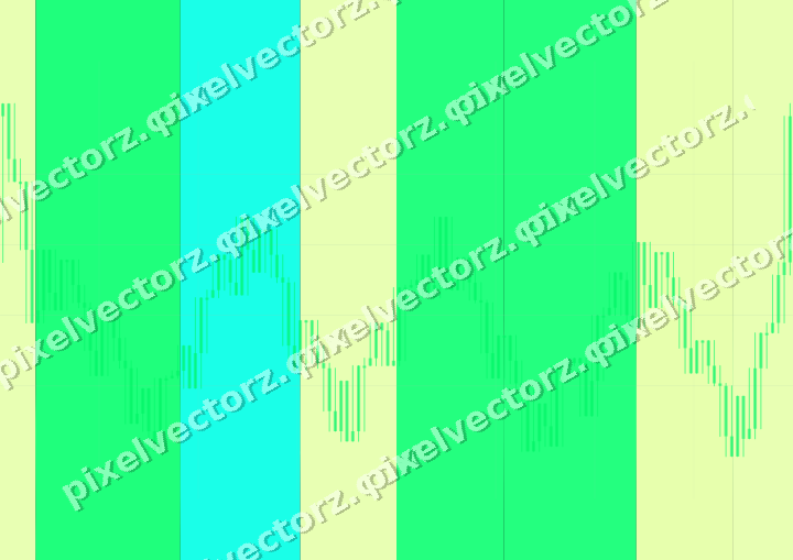 Glowing neon chart background in green and lime