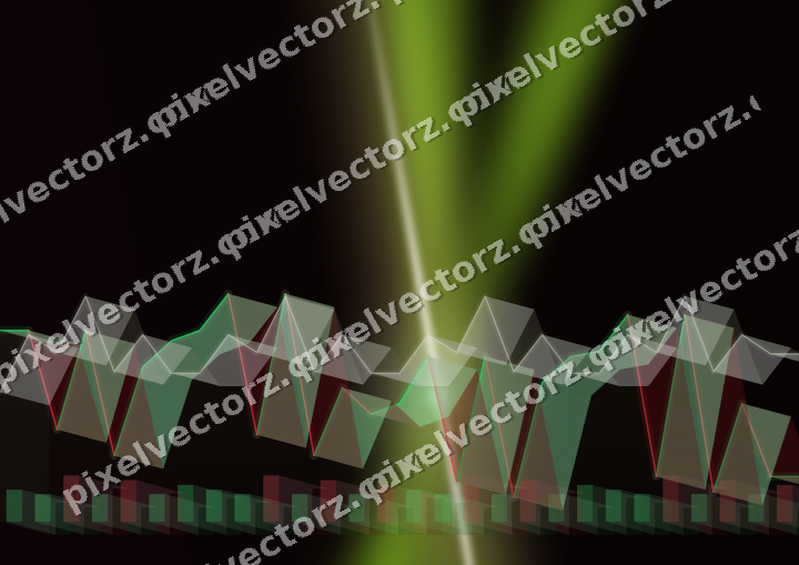 Glowing neon chart background in lime and pink