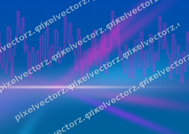 Glowing neon chart background in magenta and purple