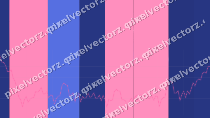 Glowing neon chart background in pink and blue