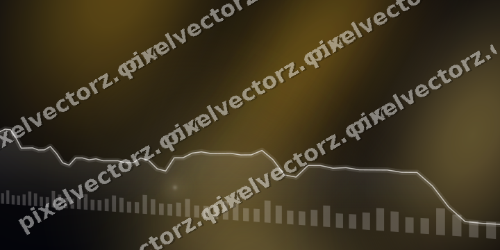 Glowing neon chart background in amber and blue