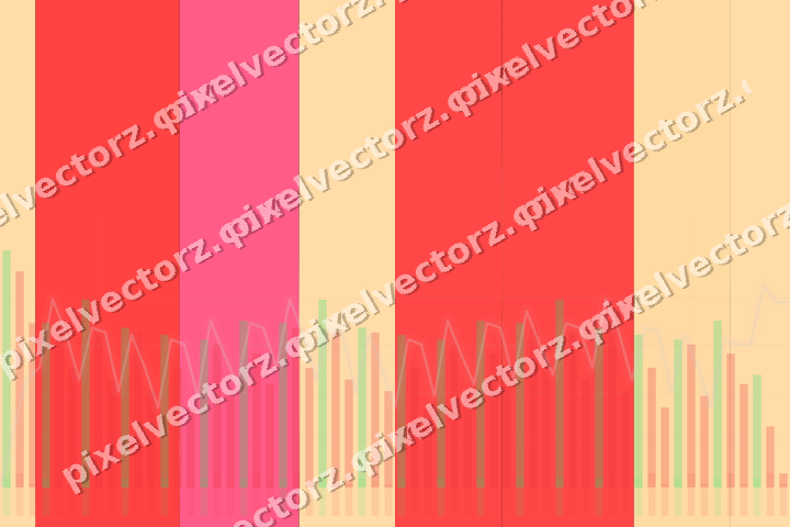 Glowing neon chart background in red and orange
