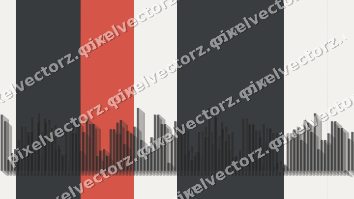Glowing neon chart background in blue and red