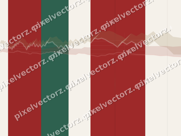Glowing neon chart background in red and green