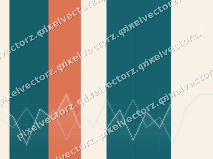 Glowing neon chart background in teal and orange