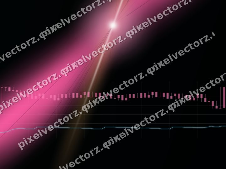 Glowing neon chart background in pink and cyan