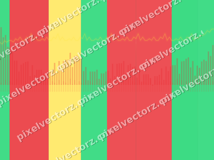 Glowing neon chart background in red and orange