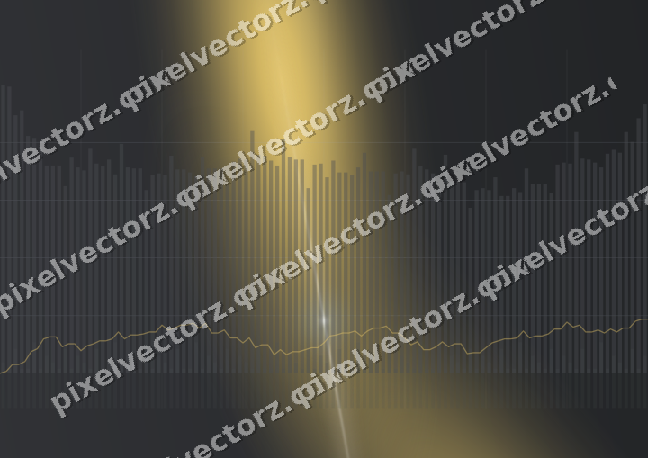 Glowing neon chart background in amber and grey