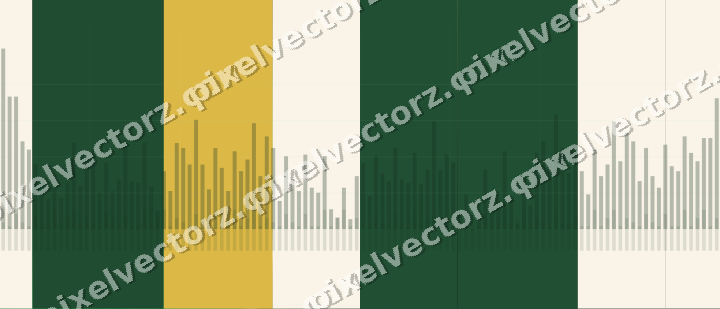 Glowing neon chart background in green and amber