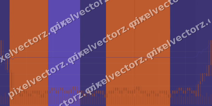 Glowing neon chart background in orange and blue