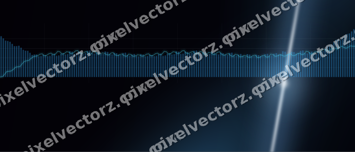 Glowing neon chart background in cyan and blue