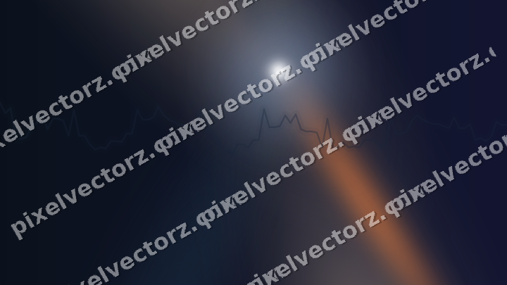 Glowing neon chart background in dark blue and orange