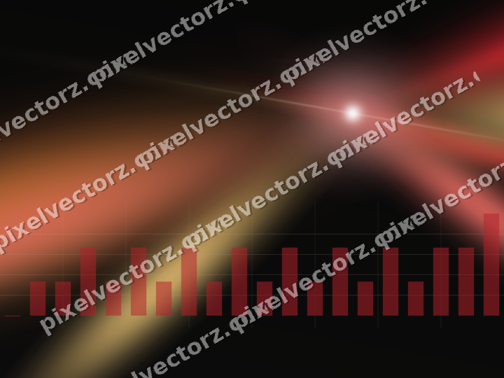 Glowing neon chart background in red and amber