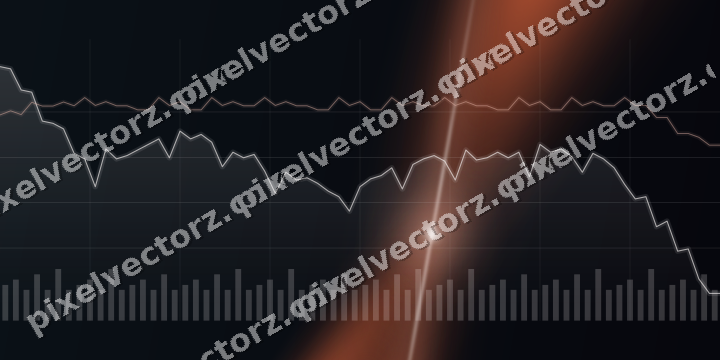 Glowing neon chart background in orange and cyan
