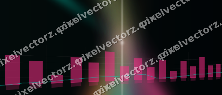 Glowing neon chart background in pink and orange