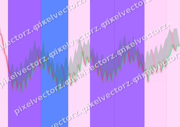 Glowing neon chart background in purple and blue