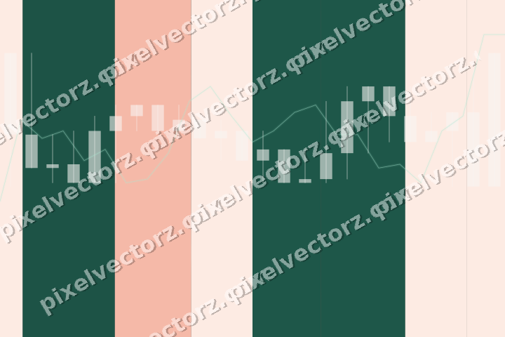 Glowing neon chart background in dark green and orange