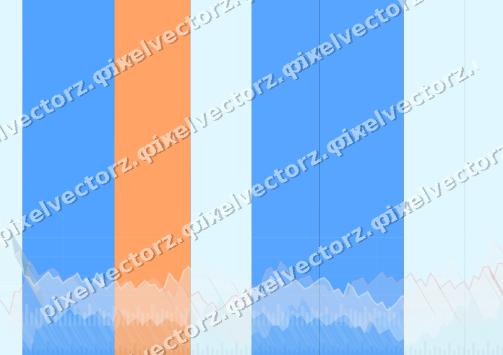 Glowing neon chart background in blue and red