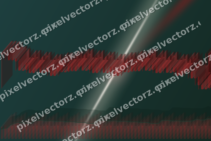 Glowing neon chart background in dark red and dark green