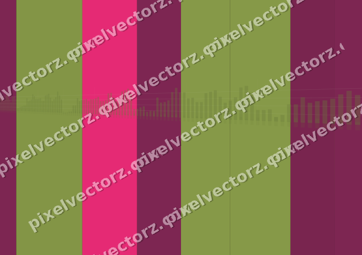 Glowing neon chart background in lime and pink