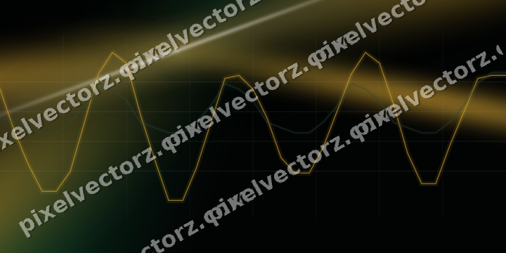 Glowing neon chart background in amber and green
