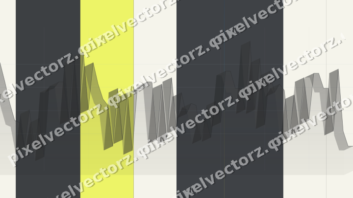 Glowing neon chart background in blue and yellow