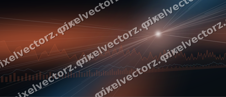 Glowing neon chart background in orange and cyan