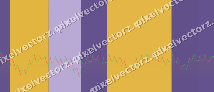 Glowing neon chart background in amber and purple