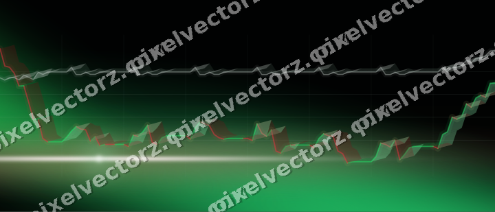 Glowing neon chart background in green and red