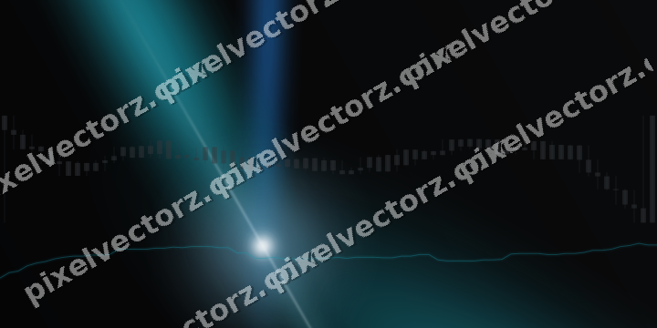 Glowing neon chart background in blue and teal